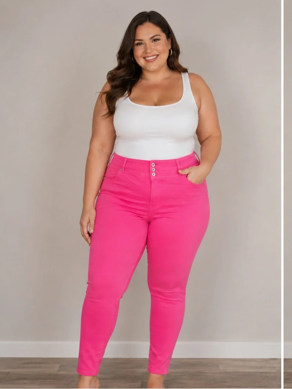 torrid Hot Pink High-Waist Skinny Jeans - Picture 1 of 3